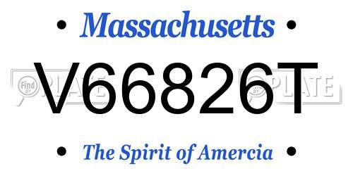 V66826T Massachusetts License Plate