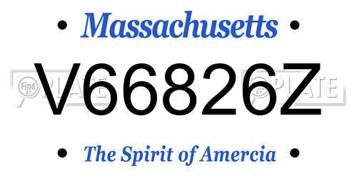 V66826Z Massachusetts License Plate