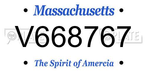 V668767 Massachusetts License Plate