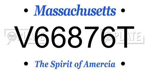 V66876T Massachusetts License Plate