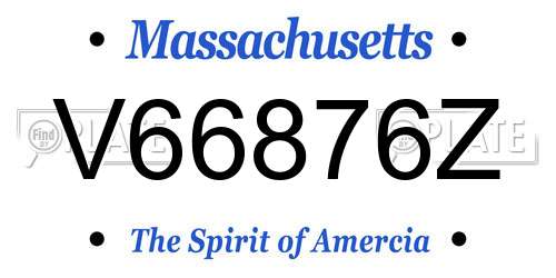 V66876Z Massachusetts License Plate