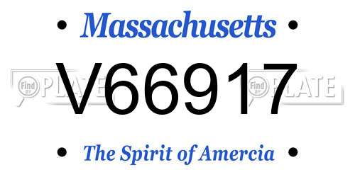 V66917 Massachusetts License Plate