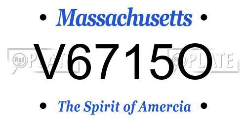 V6715O Massachusetts License Plate