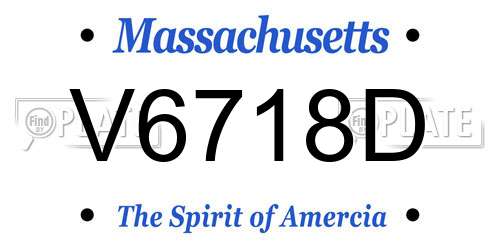 V6718D Massachusetts License Plate