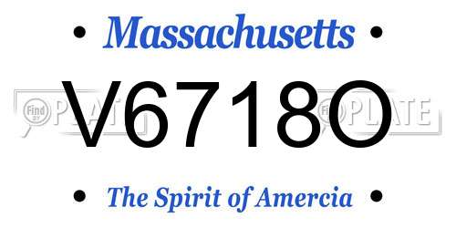 V6718O Massachusetts License Plate