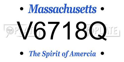 V6718Q Massachusetts License Plate