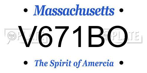 V671BO Massachusetts License Plate
