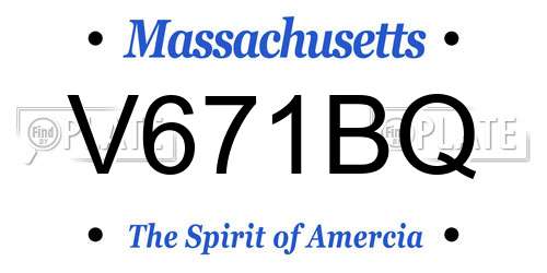 V671BQ Massachusetts License Plate