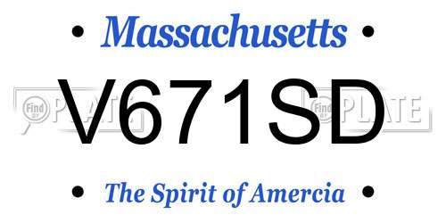 V671SD Massachusetts License Plate