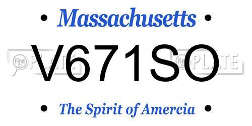 V671SO Massachusetts License Plate
