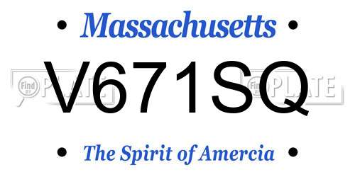 V671SQ Massachusetts License Plate