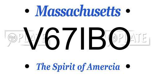 V67IBO Massachusetts License Plate