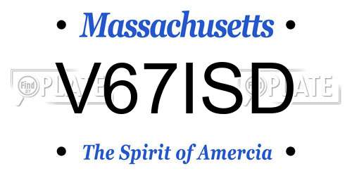 V67ISD Massachusetts License Plate