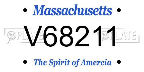 V68211 Massachusetts License Plate