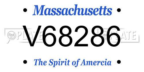 V68286 Massachusetts License Plate