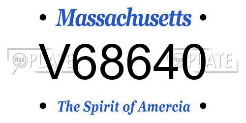 V68640 Massachusetts License Plate