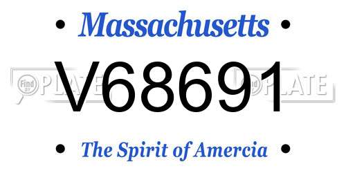 V68691 Massachusetts License Plate