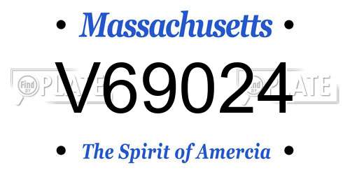V69024 Massachusetts License Plate