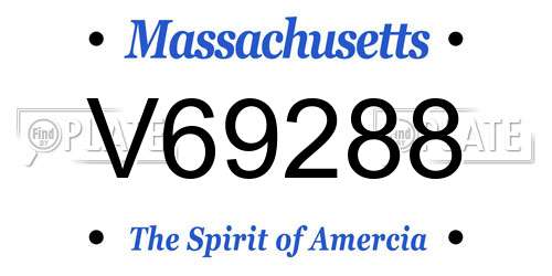 V69288 Massachusetts License Plate