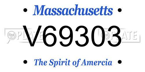 V69303 Massachusetts License Plate