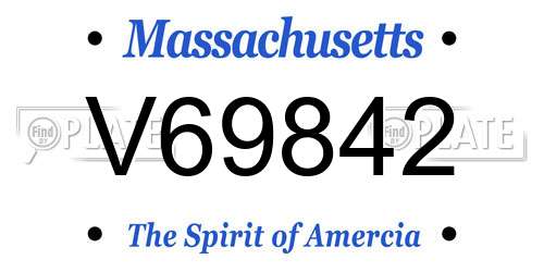 V69842 Massachusetts License Plate
