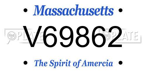 V69862 Massachusetts License Plate