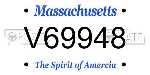 V69948 Massachusetts License Plate