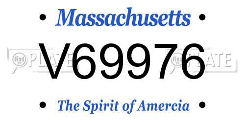 V69976 Massachusetts License Plate