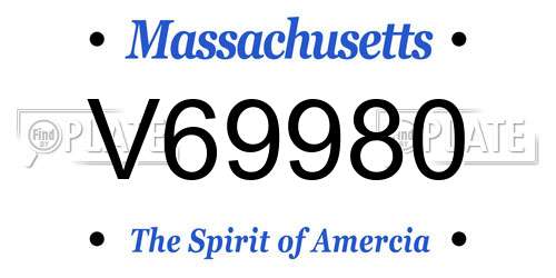 V69980 Massachusetts License Plate