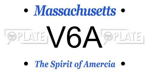 V6A Massachusetts License Plate