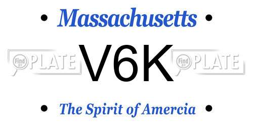 V6K Massachusetts License Plate