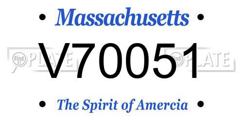 V70051 Massachusetts License Plate