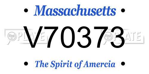 V70373 Massachusetts License Plate