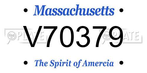 V70379 Massachusetts License Plate