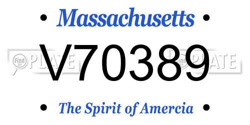 V70389 Massachusetts License Plate