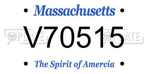 V70515 Massachusetts License Plate