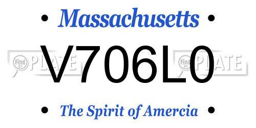 V706L0 Massachusetts License Plate