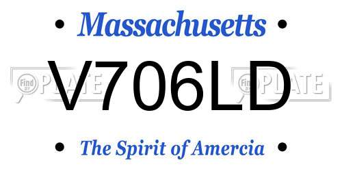 V706LD Massachusetts License Plate