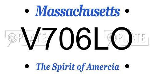 V706LO Massachusetts License Plate