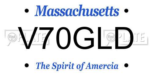 V70GLD Massachusetts License Plate
