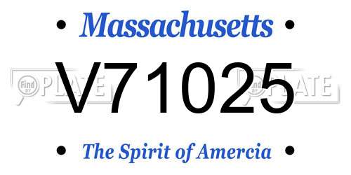 V71025 Massachusetts License Plate