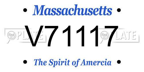 V71117 Massachusetts License Plate