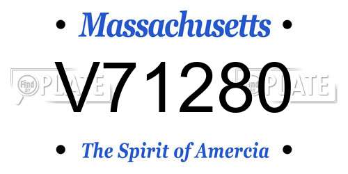 V71280 Massachusetts License Plate
