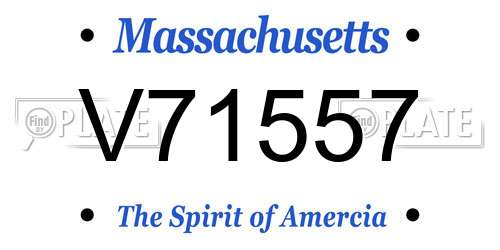 V71557 Massachusetts License Plate