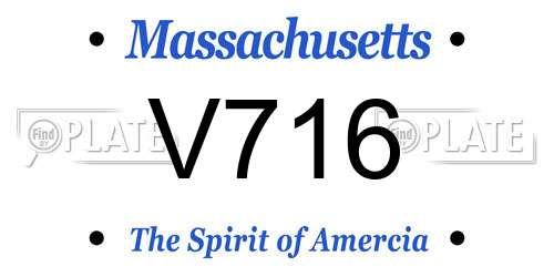 V716 Massachusetts License Plate