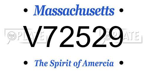 V72529 Massachusetts License Plate