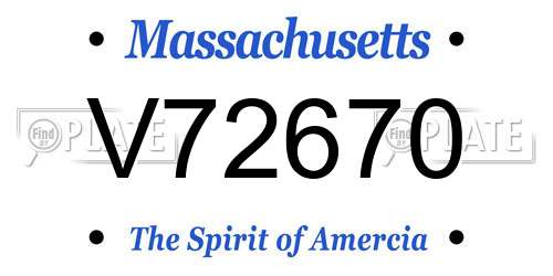 V72670 Massachusetts License Plate