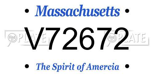 V72672 Massachusetts License Plate