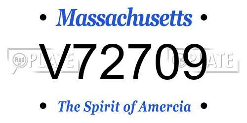 V72709 Massachusetts License Plate