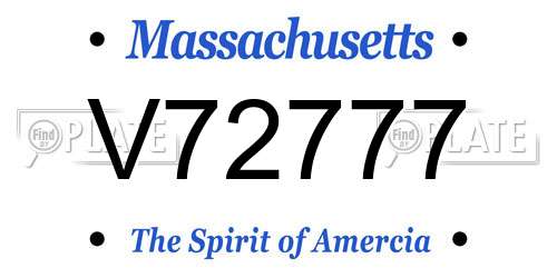 V72777 Massachusetts License Plate